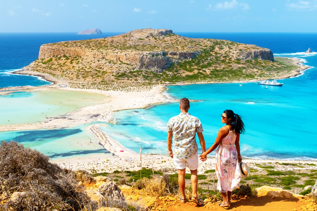 Crete Greece, Balos lagoon on Crete island, Greece