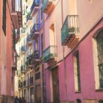 Co warto zobaczyć w Walencji? Nowoczesność i historia w jednym. Malowniczy widok na ulicę w historycznej dzielnicy Walencji, ukazujący tętniącą życiem architekturę i miejski urok.