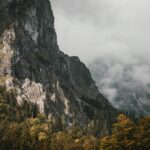 Gdzie znaleźć najlepsze widoki na Berlin: Tarasy i punkty obserwacyjne Pokryte mgłą góry i jesienne lasy w Berchtesgaden w Niemczech oferują dramatyczną scenerię.